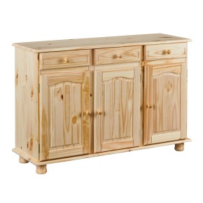 Mobile Credenza Pino 3 Ante Cassetti Buffet Dispensa Soggiorno Cucina Rustico | BricoShop24