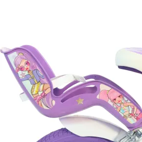 Bici per Bambini 14 Pollici K-Pop Bianco Bicicletta con Cestino Rotelle 2