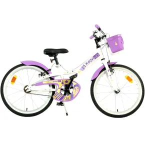 Bicicletta 20 Pollici Bambini K-Pop Bianco Cestino Campanello Bambina