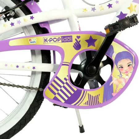 Bicicletta 20 Pollici Bambini K-Pop Bianco Cestino Campanello Bambina