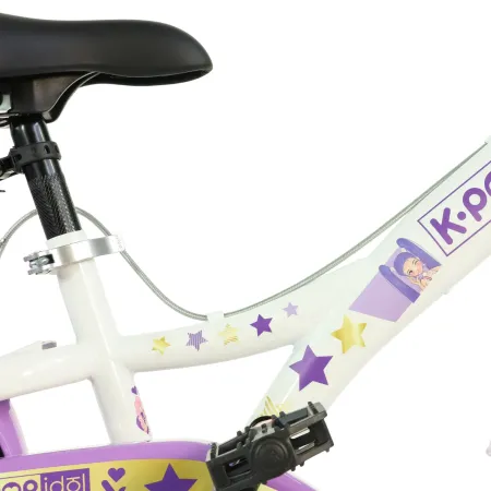 Bicicletta 20 Pollici Bambini K-Pop Bianco Cestino Campanello Bambina