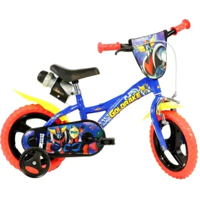 Bicicletta per Bambini Goldrake 12" Blu Rotelle Borraccia Gomme EVA