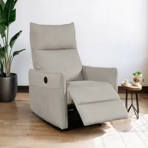 Poltrona Relax Elettrica Reclinabile Beige in Tessuto Camera Soggiorno 2