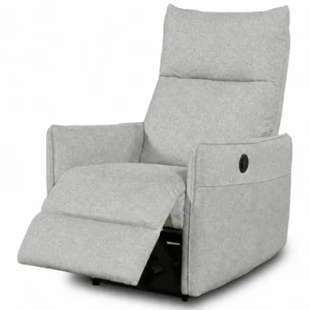Poltrona Relax Elettrica Reclinabile in Tessuto Grigio Camera Soggiorno