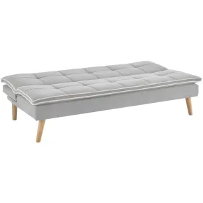 Divano Letto in Tessuto Antimacchia Grigio 3 Posti Schienale Reclinabile 2