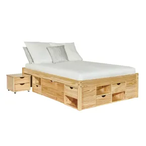 Letto Matrimoniale 180x200 con Cassetti Comodini Rete a Doghe 2 Piazze Camera | Bricoshop24