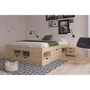 Letto Matrimoniale Rete a Doghe 160x200 con Cassetti 2 Piazze Contenitore Camera | Bricoshop24 2