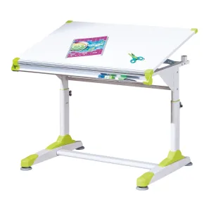 Kit Scrivania Inclinabile Bianca Cameretta Moderna Legno Metallo Tavolo Disegno 2