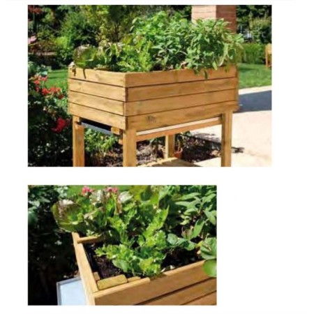 Orto Rialzato Urbano da Balcone Giardino Pensile Vaso in Legno Fiori Piante